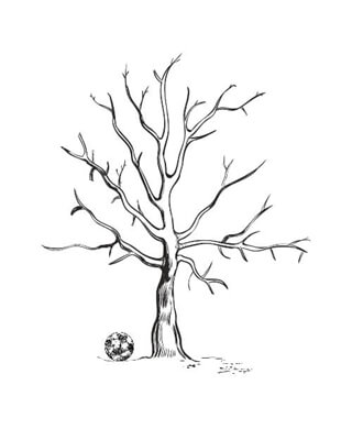 Fingerabdruck-Poster mit Holz und Fußball